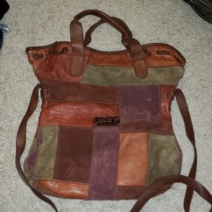 Convertible genuine suede Lucky Brand bag